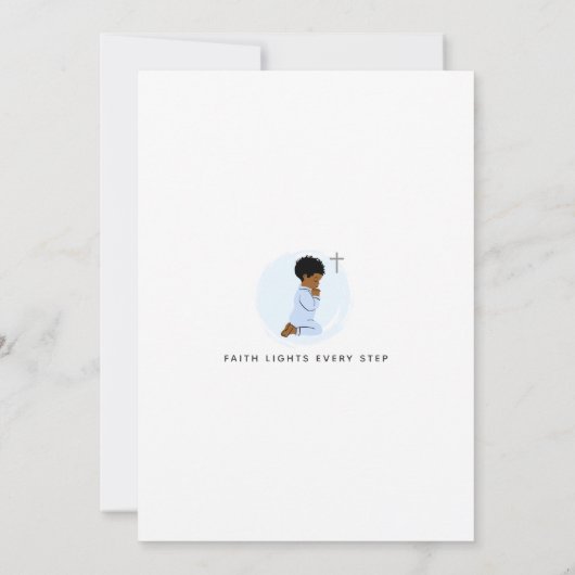 Bidden Jongen Doop Uitnodiging – Blauw (Achterkant)