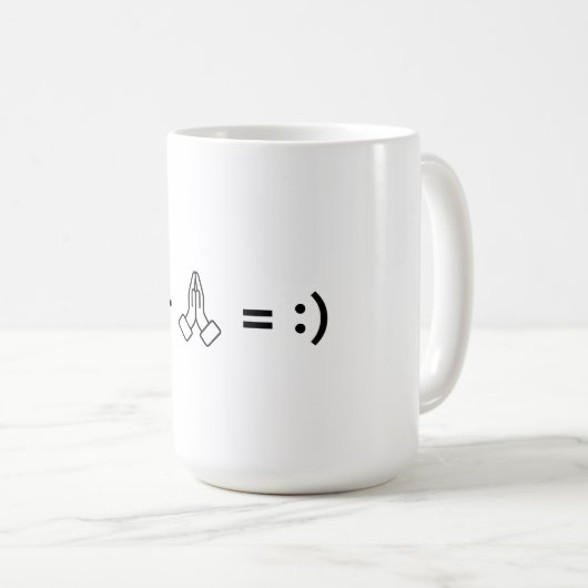 Bidden kan mijn humeur veranderen - Christelijk ge Koffiemok (Voorkant rechts)