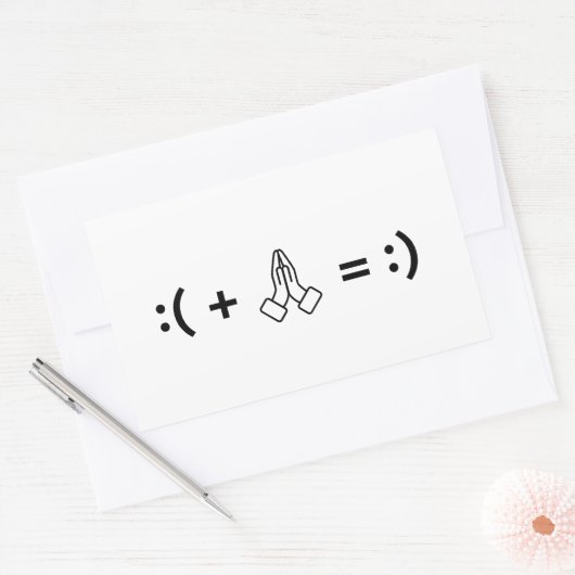 Bidden kan mijn humeur veranderen – Christelijk ge Rechthoekige Sticker (Envelop)