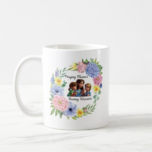 Bidden mama Christelijk Moederdag floral Koffiemok (Links)