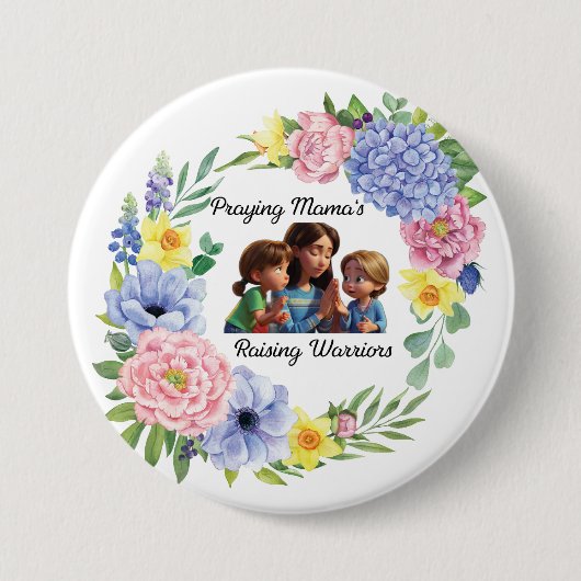 Bidden mama Christelijk Moederdag floral Ronde Button 7,6 Cm (Voorkant)