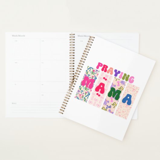 Bidden Mama Croquette Bow Affirmatie Bloemen Planner (Display)