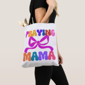 Bidden Mama op geloof gebaseerde bevestiging Tote Bag (Dichtbij)