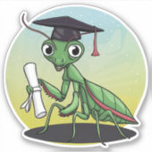 Bidden Mantis Afstuderen Sticker (Voorkant)
