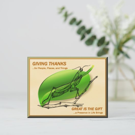 Bidden Mantis Bedankt geven Briefkaart (Staand voorkant)