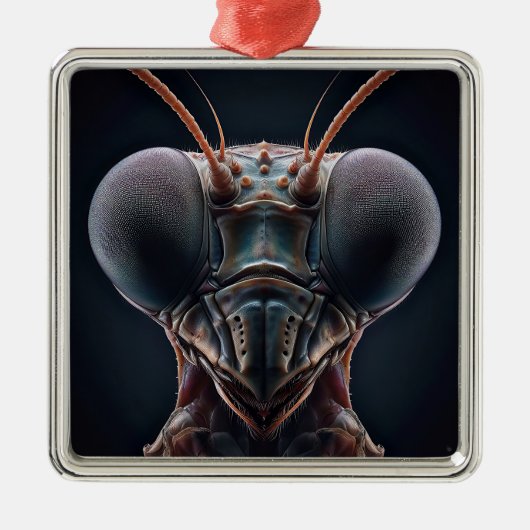 Bidden Mantis Close-up Macro Metalen Ornament (Voorkant)