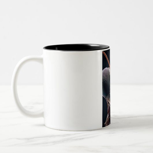 Bidden Mantis Close-up Macro Tweekleurige Koffiemok (Links)