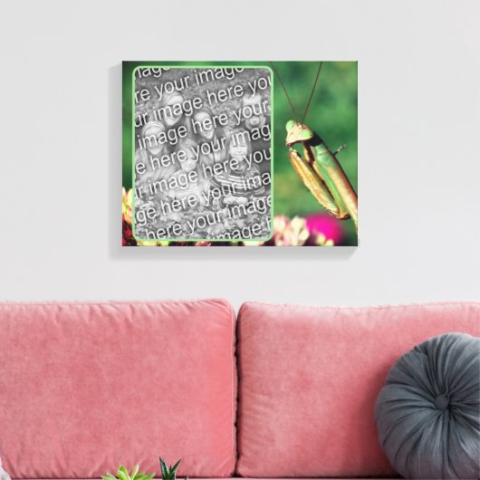 Bidden Mantis Creëer Uw eigen foto Canvas Afdruk (Insitu (Woonkamer))