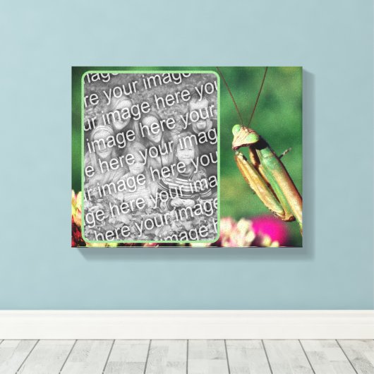 Bidden Mantis Creëer Uw eigen foto Canvas Afdruk (Insitu (Houten vloer))