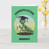 Bidden Mantis gepersonaliseerd Afstuderen Kaart (Gele Bloem)