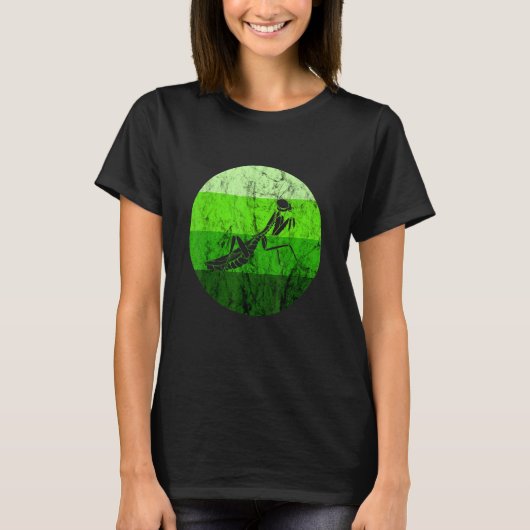 Bidden Mantis Groene Insecten Retro  Bug T-shirt (Voorkant)