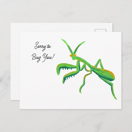 Bidden Mantis in Heldergroen Aangepast Briefkaart (Voorkant / Achterkant)