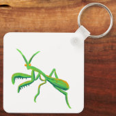 Bidden Mantis in Heldergroen gepersonaliseerd Sleutelhanger (Achterkant)