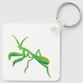 Bidden Mantis in Heldergroen gepersonaliseerd Sleutelhanger (Achterkant)