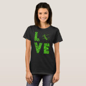 Bidden Mantis Liefde Leopard Groene Insectenbeestj T-shirt (Voorkant volledig)