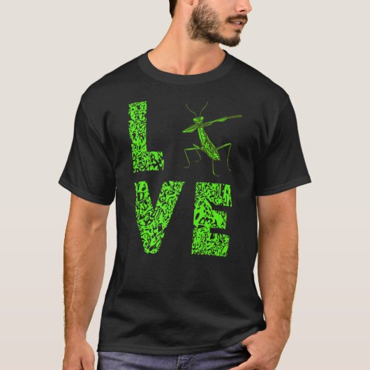 Bidden Mantis Liefde Leopard Groene Insectenbeestj T-shirt (Voorkant)