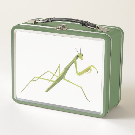 Bidden Mantis op witte achtergrond lunchdozen (Voorkant)