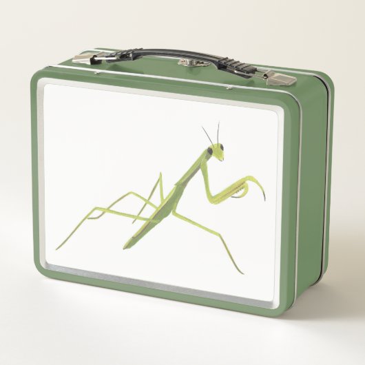 Bidden Mantis op witte achtergrond lunchdozen (Achterkant)