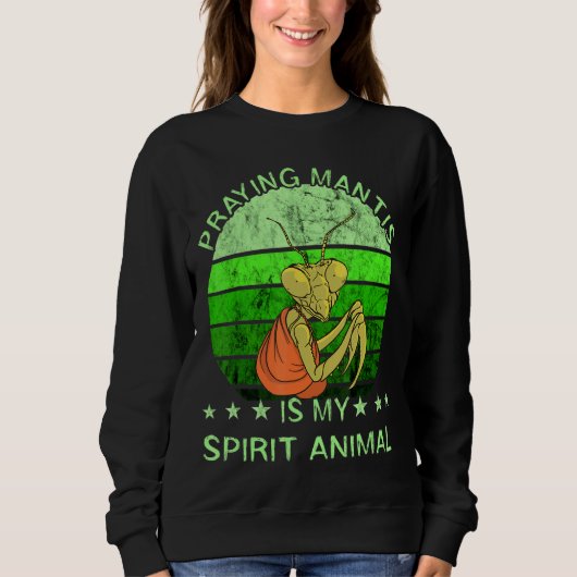 Bidden Mantis Spirit Animal Retro Insect Trui (Voorkant)