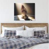 Bidden met de handen in de zon canvas afdruk (Insitu (Slaapkamer))