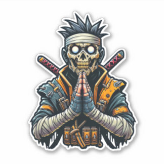 Bidden Ninja Zombie Warrior Sticker