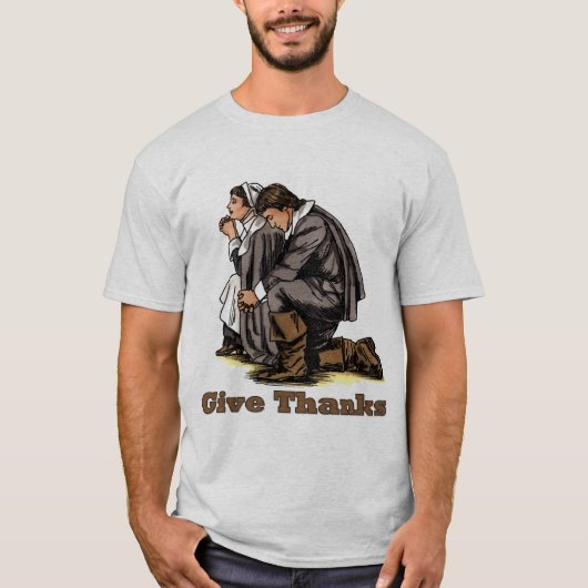 Bidden pelgrims t-shirt (Voorkant)