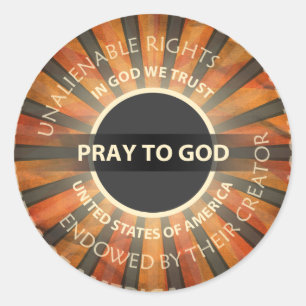 bidden tot God Ronde Sticker