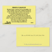 Bidden van redding en kerk of bediening op de rug visitekaartje (Voorkant / Achterkant)