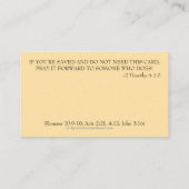 Bidden van redding en kerk of bediening op de rug visitekaartje (Achterkant)