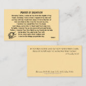 Bidden van redding en kerk of bediening op de rug visitekaartje (Voorkant / Achterkant)