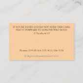 Bidden van redding en kerk of bediening op de rug visitekaartje (Achterkant)