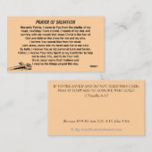 Bidden van redding en kerk of bediening op de rug visitekaartje (Voorkant / Achterkant)