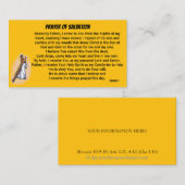 Bidden van redding en kerk of bediening op de rug visitekaartje (Voorkant / Achterkant)