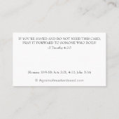 Bidden van redding en kerk of bediening op de rug visitekaartje (Achterkant)