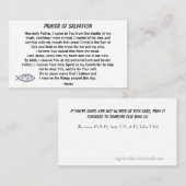 Bidden van redding en kerk of bediening op de rug visitekaartje (Voorkant / Achterkant)