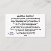 Bidden van redding en kerk of bediening op de rug visitekaartje (Voorkant)