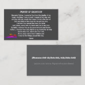 Bidden van redding en kerk of bediening op de rug visitekaartje (Voorkant / Achterkant)