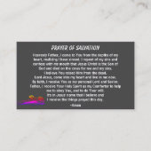 Bidden van redding en kerk of bediening op de rug visitekaartje (Voorkant)