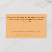 Bidden van redding en kerk of bediening op de rug visitekaartje (Achterkant)