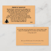 Bidden van redding en kerk of bediening op de rug visitekaartje (Voorkant / Achterkant)