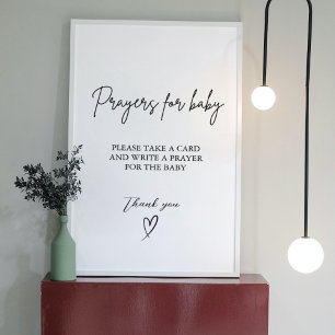Bidden voor Baby Well Wensen voor Baby shower Sign Poster