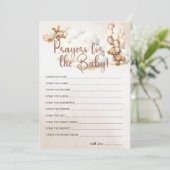 BIDDEN VOOR DE BABY, Baby shower Spel Schattige Be Kaart (Staand voorkant)