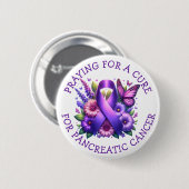 Bidden voor een genezing voor alvleesklier kanker ronde button 5,7 cm (Voorkant /achterkant)