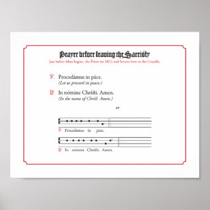 Bidden voor het verlaten van de sacristy poster