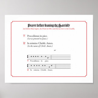 Bidden voor het verlaten van de sacristy poster