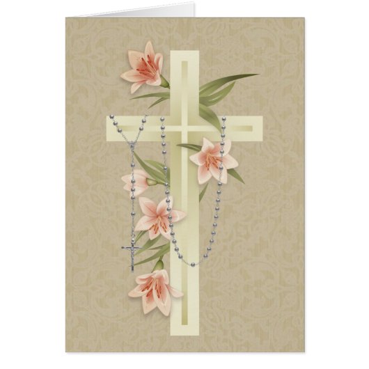 Bidden voor je Floral Katholieke Rosary (Voorkant)