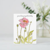 Bidden voor je religieuze roze papaver bloemen briefkaart (Staand voorkant)