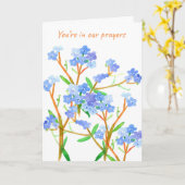 Bidden voor jou vergeet mij niet bloemen kaart (Gele Bloem)