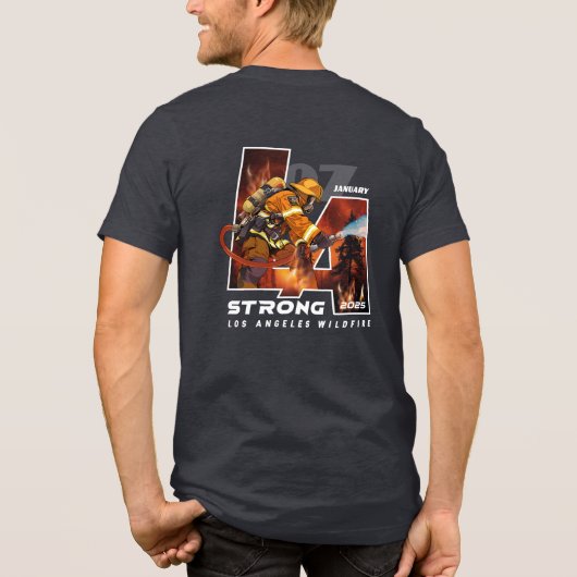 Bidden voor Los Angeles | Heren Tri-Blend Shirt (Achterkant)