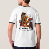 Bidden voor Los Angeles | Mannen Ringer T-shirt (Achterkant)